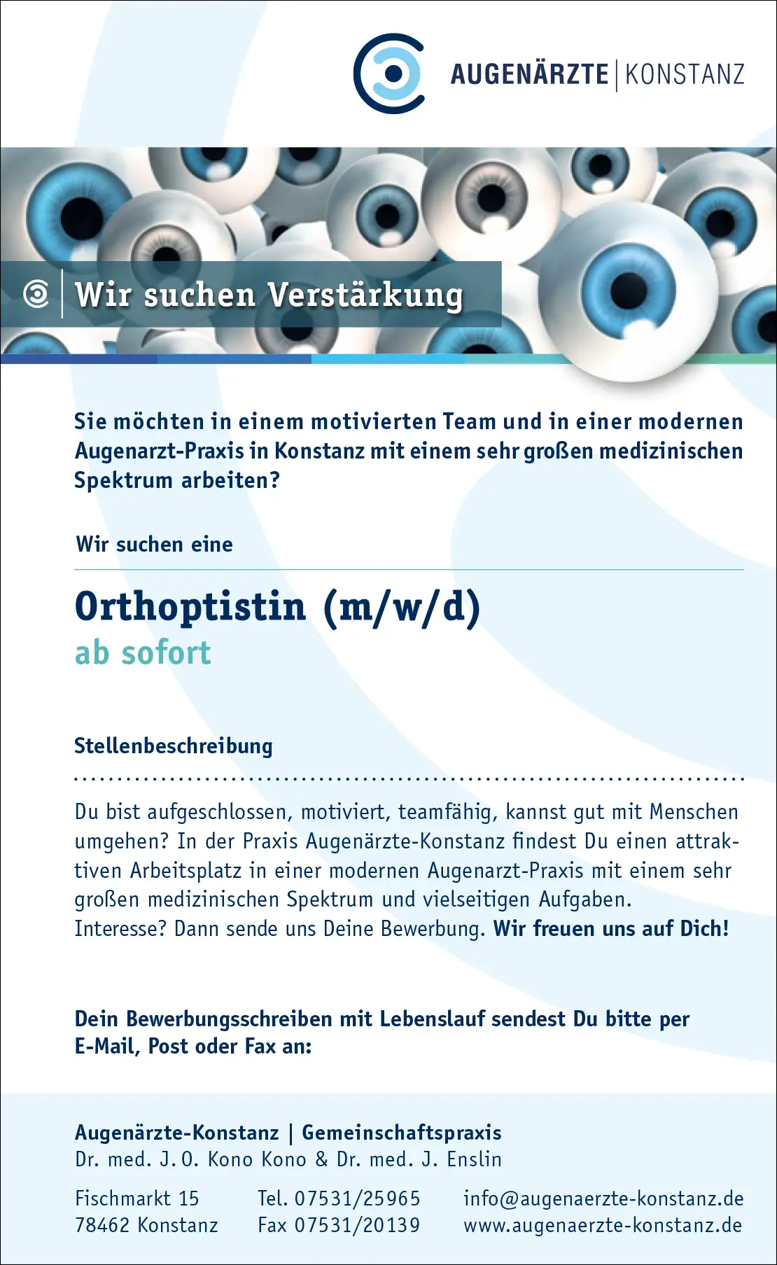 Stellenanzeige-Orthoptistin Stellenanzeige-Orthoptistin (m/w/d)